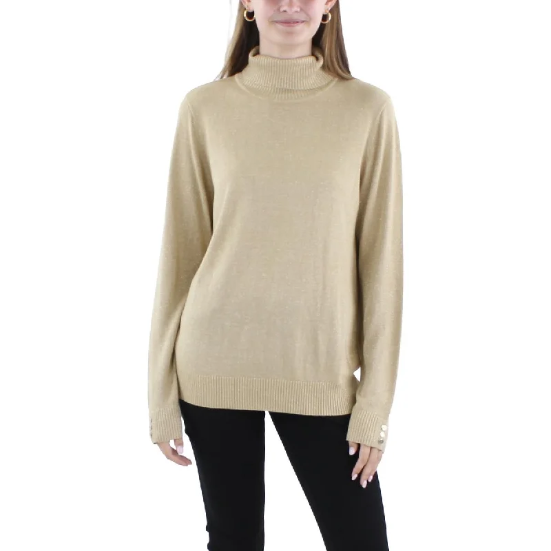 Joseph A. Womens Metallic Knit Turtleneck Sweater Wool Fabric Cashmere Fabric Tweed Fabric Joseph A. Womens Metallic Knit Turtleneck Sweater Wool Fabric Cashmere Fabric Tweed Fabric