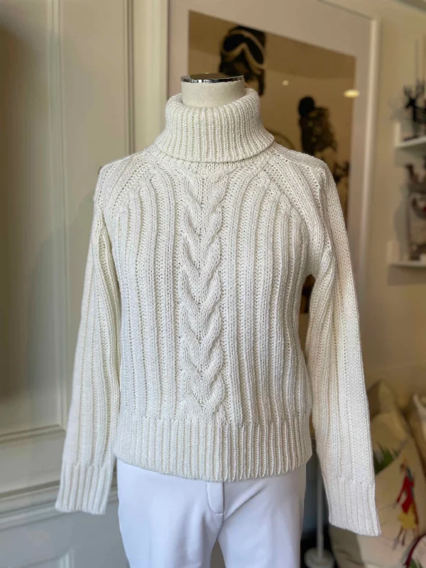 Lady Wool Sweater Turtle Neck Boat Neck Asymmetrical Neck