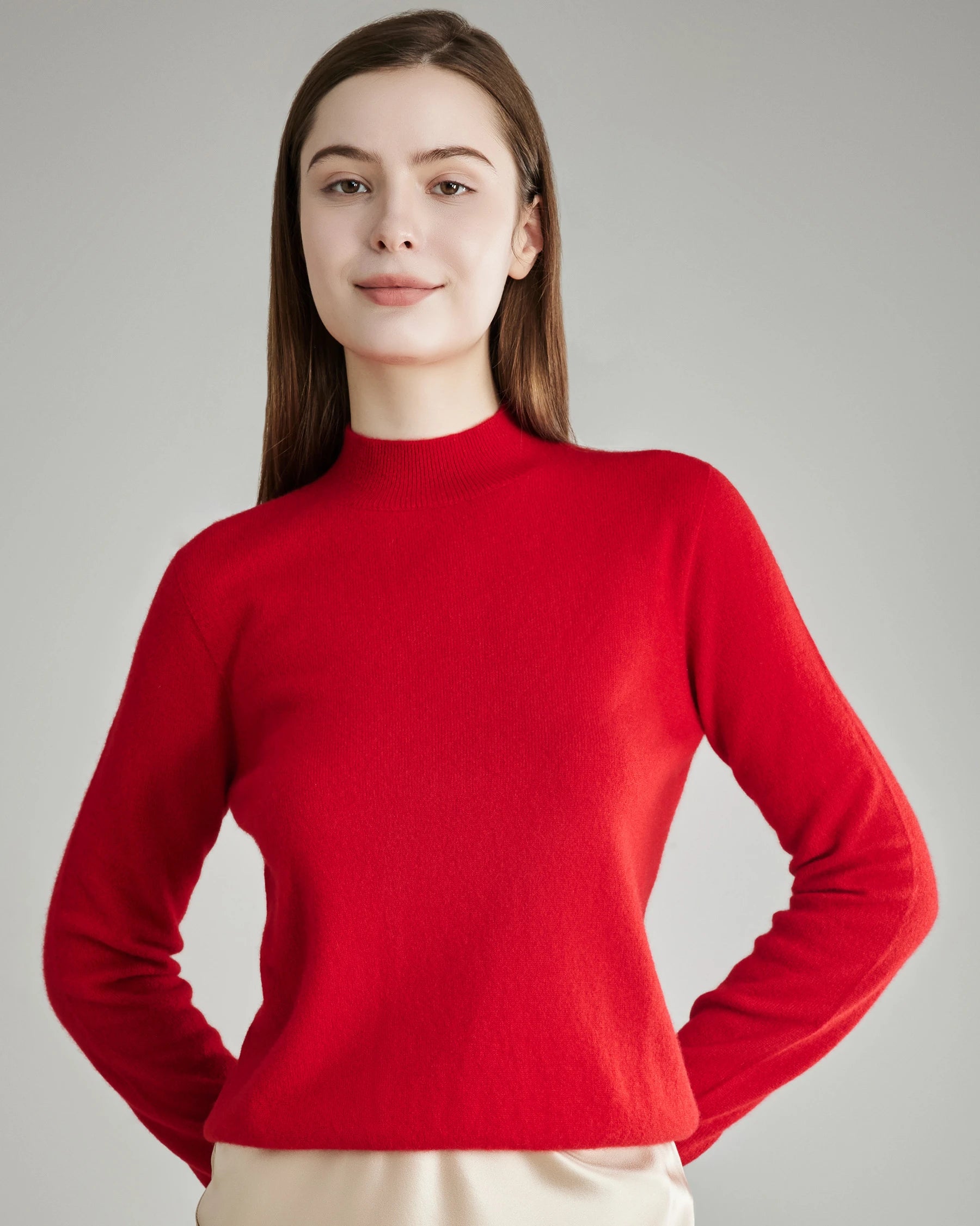 Mock Neck Cashmere Sweater