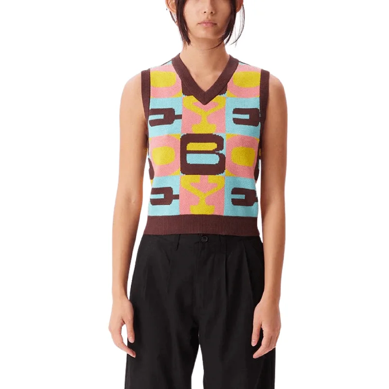 Myles Sweater Vest - Sepia Multicolor Transparent Opaque Sheer