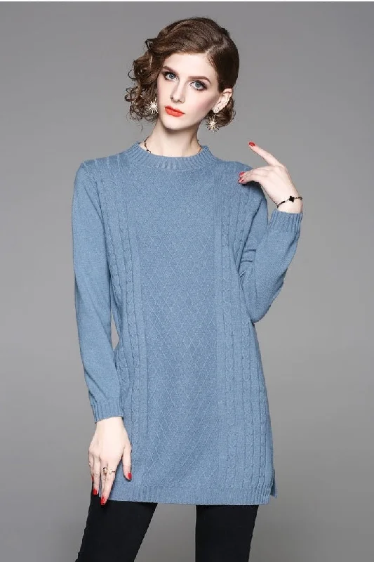 Patterned Wool Sweater Ribbed Striped Patterned