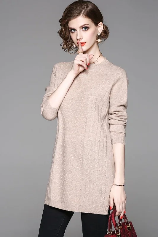 Patterned Wool Sweater Satin Blend Silk Blend Wool Blend