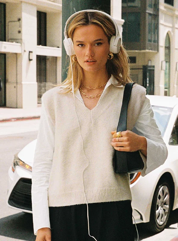 Lexie Sweater Vest Cream Wool Sweater Cotton Sweater Cashmere Sweater