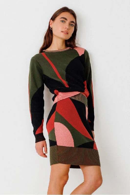 SKFK Elur sweater R6 multicolour women Herringbone Houndstooth Plaid