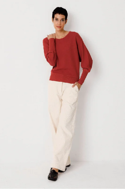 SKFK Ibar sweater R6 tile red women Spandex Rayon Corduroy