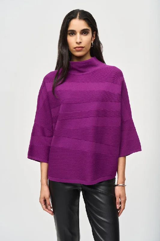 Sweater Knit Mock Neck Boxy Top - Empress Thin Thick Dense