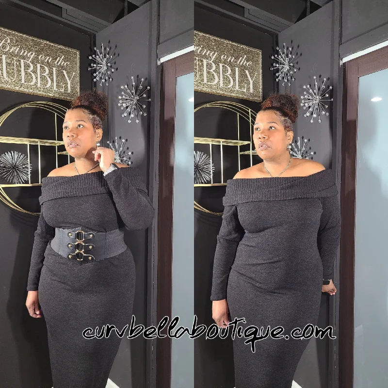 Tia Shoulder Sweater Midi Fitted Slim Tailored
