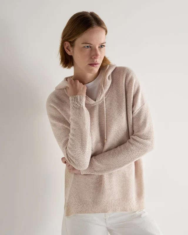 Women's Honeycomb Hooded Cashmere Sweater Ecru White Hooded Sweater Collared Sweater Shawl Collar Women's Honeycomb Hooded Cashmere Sweater Ecru White Hooded Sweater Collared Sweater Shawl Collar