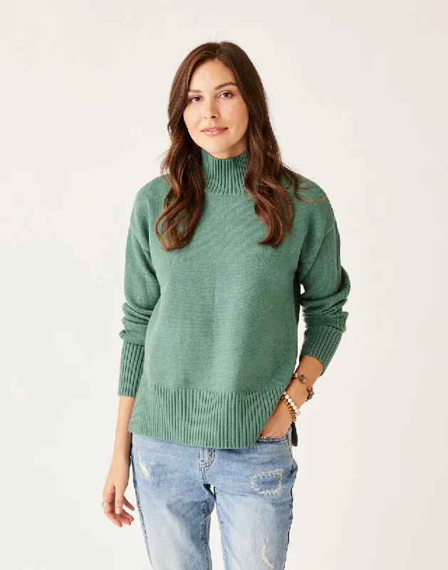 Woodward Sweater: Forest Heather Satin Fabric Silk Fabric Chiffon Fabric