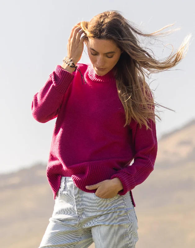 Woodward Sweater: Raspberry Soft Cozy Warm