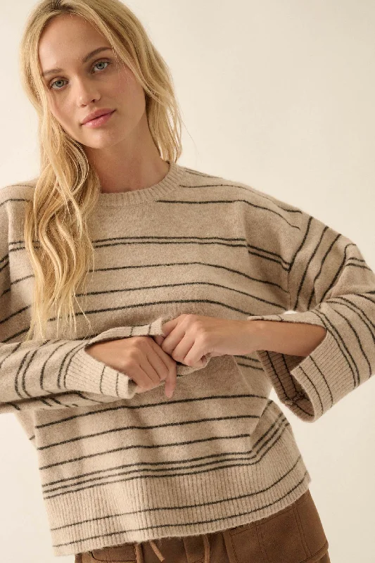 By the Rules Striped Split-Sleeve Sweater