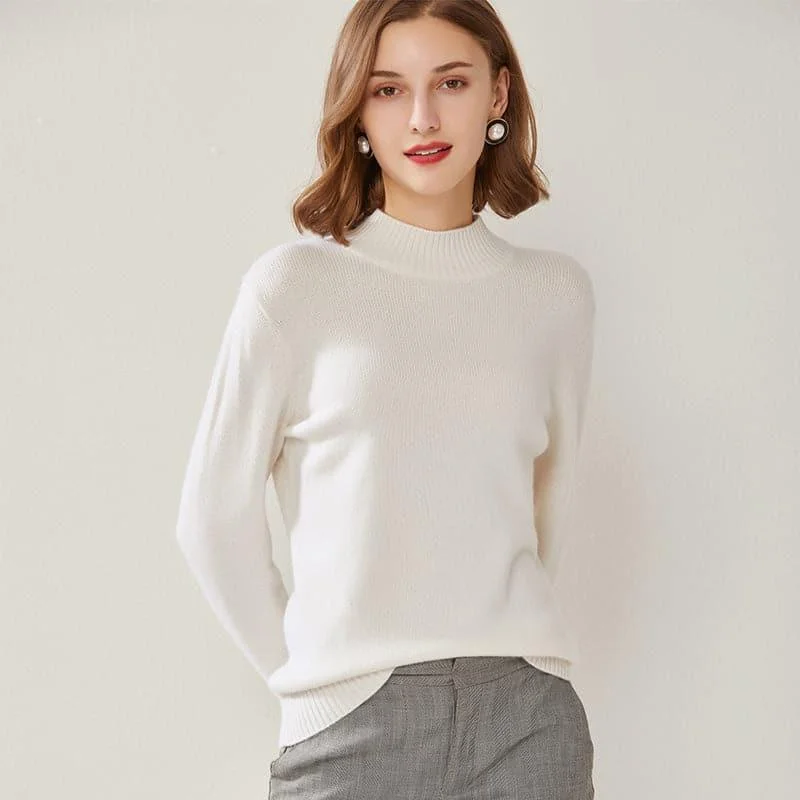 Half High Collar Cashmere Women Sweater