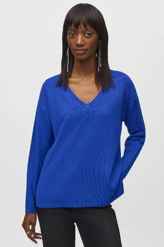 Joseph Ribkoff 244923 Royal Sapphire Blue (2922) Sweater Knit V-Neck Jumper