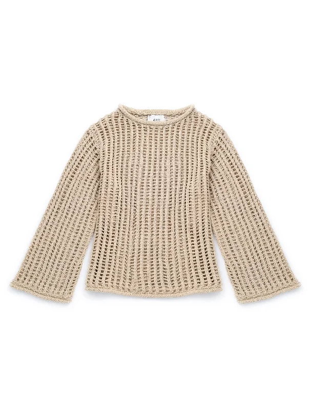 LEILA Open-knit sweater beige