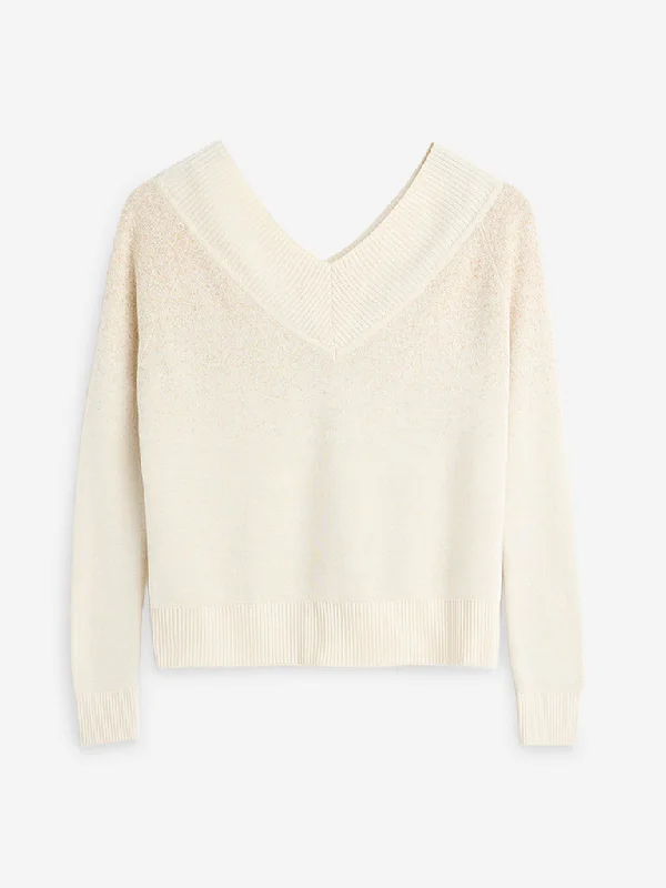 LOV Gold Knit-Textured Sweater