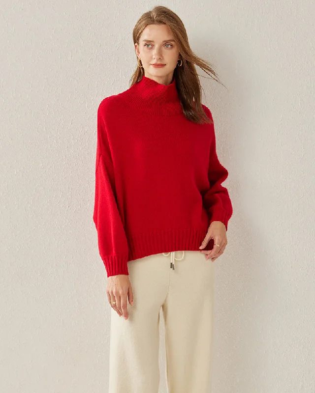 Luxe Oversized Cashmere Turtleneck Sweater