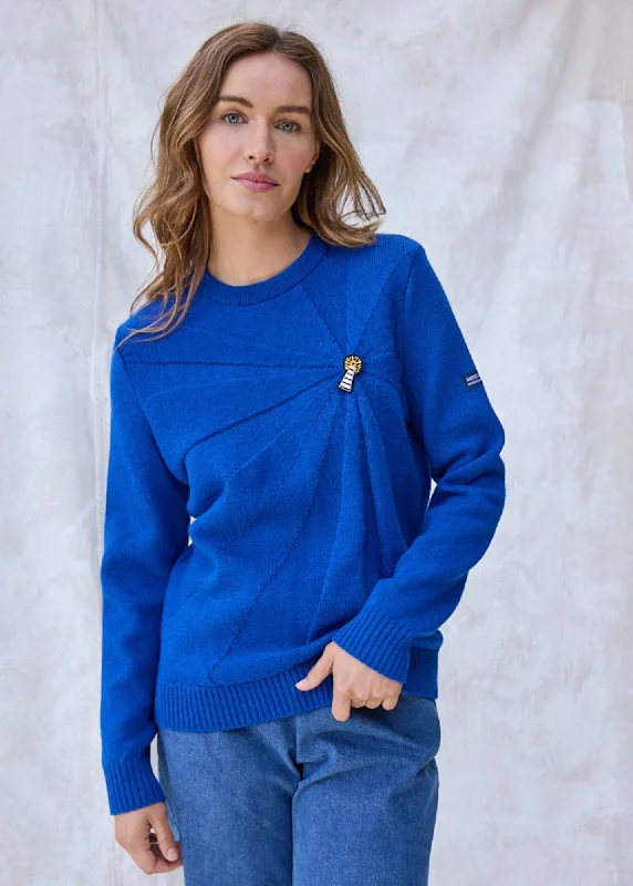 LIGHTHOUSE - Wool Sweater with lighthouse brooch by Macon & Lesquoy (ROYAL BLUE)