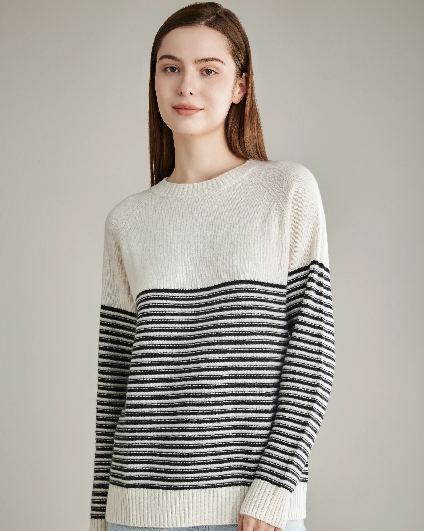 Striped Crewneck Cashmere Sweater