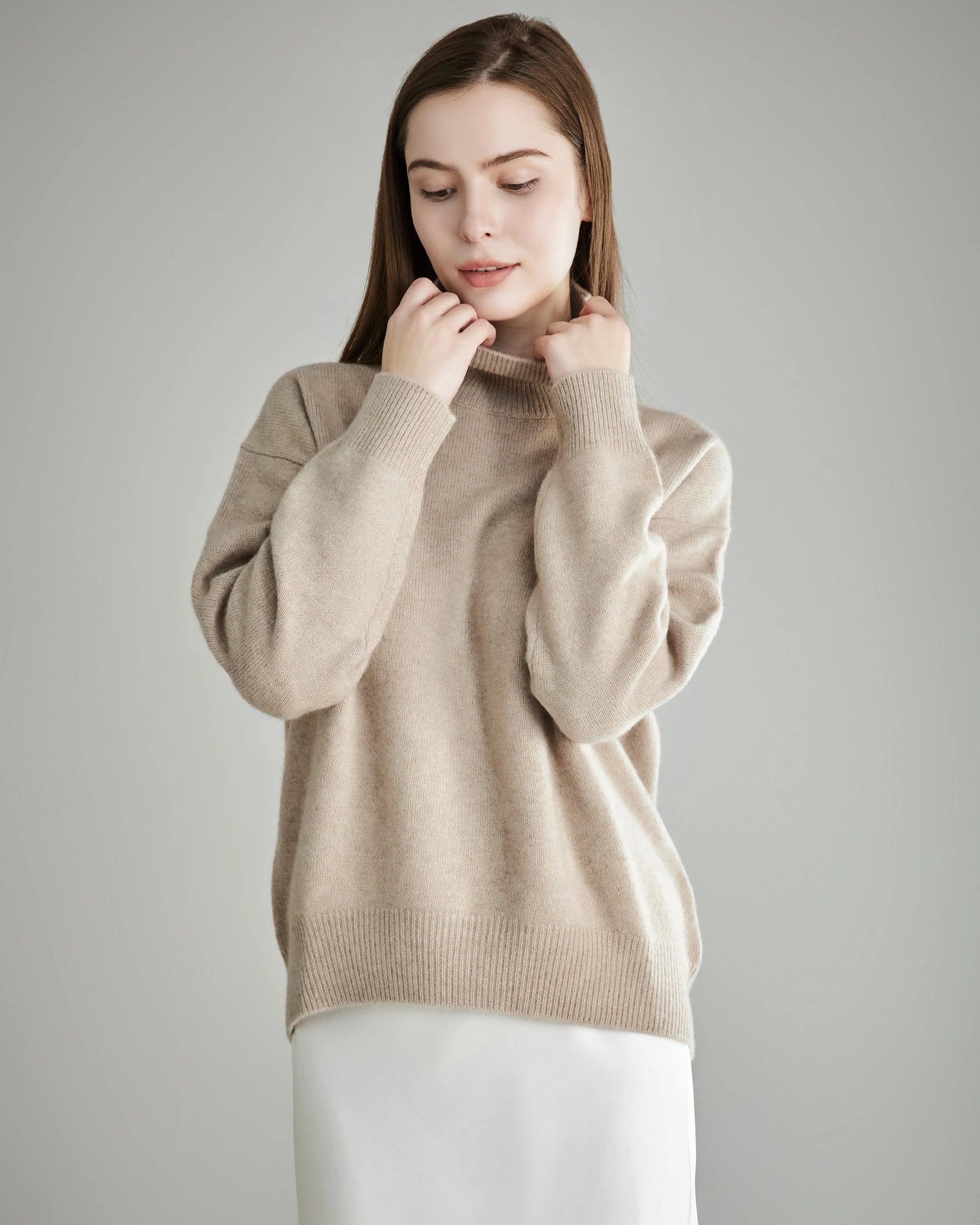 Women's Loose Turtleneck Cashmere Sweater